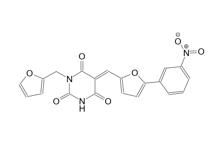 (5E)-1-(2-furylmethyl)-5-{[5-(3-nitrophenyl)-2-furyl]methylene}-2,4,6(1H,3H,5H)-pyrimidinetrione