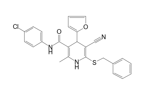 6-(benzylthio)-N-(4-chlorophenyl)-5-cyano-4-(2-furyl)-2-methyl-1,4-dihydropyridine-3-carboxamide