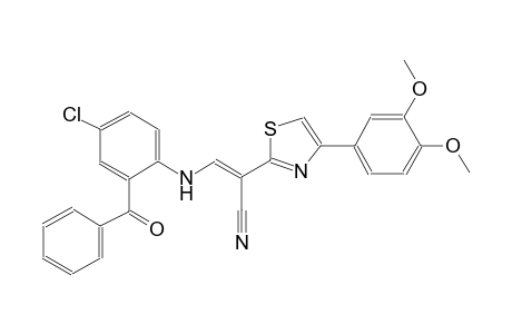 (2E)-3-(2-benzoyl-4-chloroanilino)-2-[4-(3,4-dimethoxyphenyl)-1,3-thiazol-2-yl]-2-propenenitrile