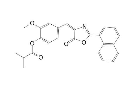 2-methoxy-4-[(E)-(2-(1-naphthyl)-5-oxo-1,3-oxazol-4(5H)-ylidene)methyl]phenyl 2-methylpropanoate