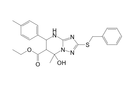Ethyl 7-hydroxy-7-methyl-5-(4-methylphenyl)-2-benzylthio-4,5,6,7-tetrahydro-1,2,4-triazolo[1.5-a]pyrimidine-6-carboxylate