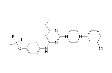 6-[4-(3-chlorophenyl)piperazin-1-yl]-2-N,2-N-dimethyl-4-N-[4-(trifluoromethoxy)phenyl]-1,3,5-triazine-2,4-diamine