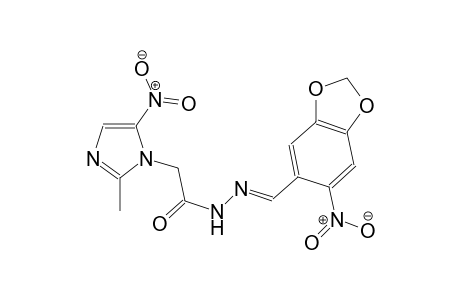 2-(2-methyl-5-nitro-1H-imidazol-1-yl)-N'-[(E)-(6-nitro-1,3-benzodioxol-5-yl)methylidene]acetohydrazide