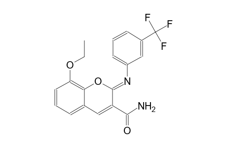 (2Z)-8-ethoxy-2-{[3-(trifluoromethyl)phenyl]imino}-2H-chromene-3-carboxamide
