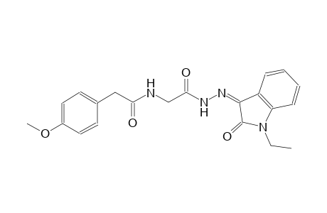 N-{2-[(2Z)-2-(1-ethyl-2-oxo-1,2-dihydro-3H-indol-3-ylidene)hydrazino]-2-oxoethyl}-2-(4-methoxyphenyl)acetamide