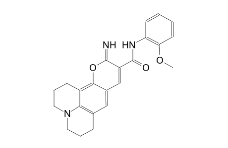 1H,5H,11H-[1]benzopyrano[6,7,8-ij]quinolizine-10-carboxamide, 2,3,6,7-tetrahydro-11-imino-N-(2-methoxyphenyl)-