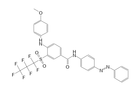 3-[(1,1,2,2,3,3,3-heptafluoropropyl)sulfonyl]-4-(4-methoxyanilino)-N-{4-[(E)-phenyldiazenyl]phenyl}benzamide