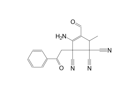 3-Amino-4-formyl-5-methyl-2-(2-oxo-2-phenylethyl)-3-cyclopentene-1,1,2-tricarbonitrile