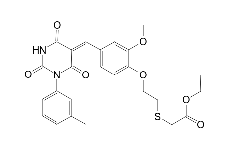 2-[2-[2-methoxy-4-[(Z)-[1-(3-methylphenyl)-2,4,6-trioxo-1,3-diazinan-5-ylidene]methyl]phenoxy]ethylthio]acetic acid ethyl ester