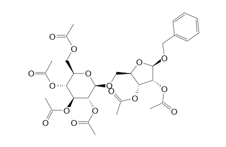 .beta.-D-Ribofuranoside, phenylmethyl 5-O-(2,3,4,6-tetra-O-acetyl-.beta.-D-glucopyranosyl)-, diacetate