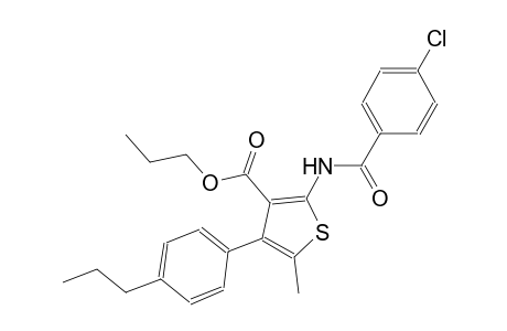 propyl 2-[(4-chlorobenzoyl)amino]-5-methyl-4-(4-propylphenyl)-3-thiophenecarboxylate