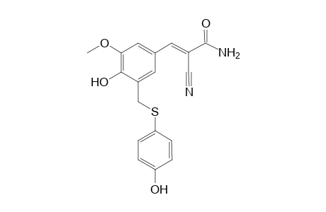 (E)-2-cyano-3-[3-[(4-hydroxyphenyl)sulfanylmethyl]-5-methoxy-4-oxidanyl-phenyl]prop-2-enamide