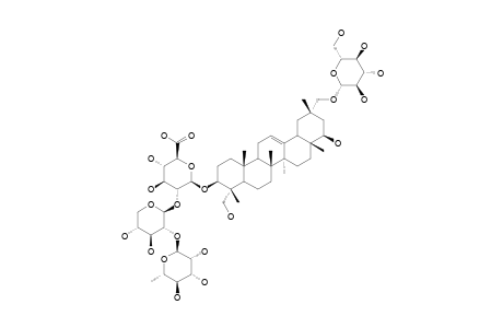 #7;ASTROJANOSIDE-A;3-O-[ALPHA-L-RHAMNOPYRANOSYL-(1-2)-BETA-D-XYLOPYRANOSYL-(1-2)-BETA-D-GLUCURONOPYRANOSYL]-29-O-BETA-D-GLUCOPYRANOSYL-3-BETA,22-BETA,24,29-TET