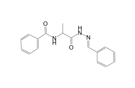 alanine, N-benzoyl-, 2-[(E)-phenylmethylidene]hydrazide