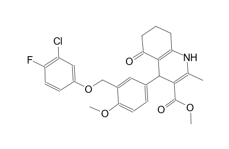 methyl 4-{3-[(3-chloro-4-fluorophenoxy)methyl]-4-methoxyphenyl}-2-methyl-5-oxo-1,4,5,6,7,8-hexahydro-3-quinolinecarboxylate