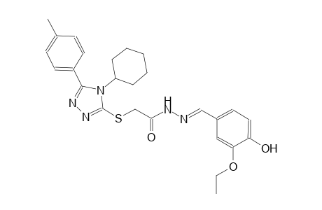 2-{[4-cyclohexyl-5-(4-methylphenyl)-4H-1,2,4-triazol-3-yl]sulfanyl}-N'-[(E)-(3-ethoxy-4-hydroxyphenyl)methylidene]acetohydrazide