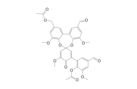#14;DIACETATE-OF-9-CARBOXYALDEHYDE-5'-(5''-CARBOXYALDEHYDE-2''-HYDROXY-3''-METHOXYPHENYL)-6-HYDROXYMETHYL-3',4,11-TRIMETHOXYDIBENZO-[D,F]-[1,3]-DIOXEPIN-2-
