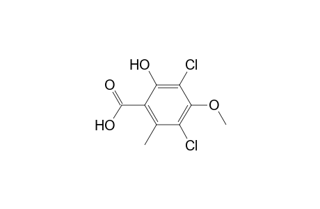 Benzoic acid, 3,5-dichloro-2-hydroxy-4-methoxy-6-methyl-