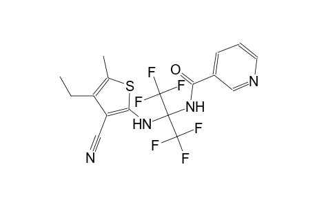 3-pyridinecarboxamide, N-[1-[(3-cyano-4-ethyl-5-methyl-2-thienyl)amino]-2,2,2-trifluoro-1-(trifluoromethyl)ethyl]-