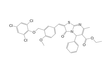 ethyl (2E)-2-{4-methoxy-3-[(2,4,6-trichlorophenoxy)methyl]benzylidene}-7-methyl-3-oxo-5-phenyl-2,3-dihydro-5H-[1,3]thiazolo[3,2-a]pyrimidine-6-carboxylate