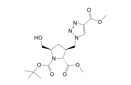 Methyl(+/-)-(2R*,3S*,5R*)-1-(tert-butoxycarbonyl)-5-hydroxymethyl-3-[(4-methoxycarbonyl)-1H-1,2,3-triazol-1-yl]methyl]pyrrolidine-2-carboxylate