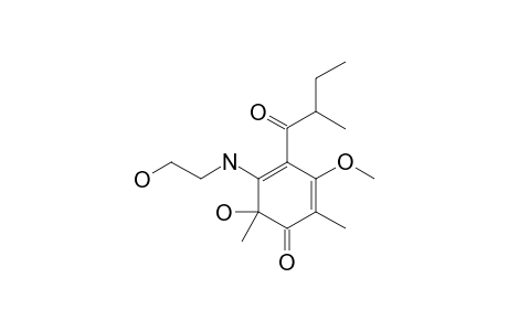 5-(AMINO-2'-HYDROXYETHYL)-2,6-DIMETHYL-6-HYDROXY-4-(2'-METHYL-1-OXOBUTYL)-3-METHOXY-2,4-CYCLOHEXADIEN-1-ONE