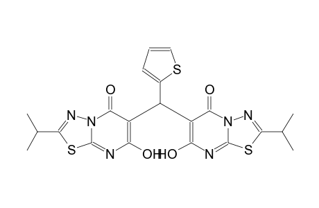 7-methyl-6-{[7-methyl-5-oxo-2-(propan-2-yl)-5H-[1,3,4]thiadiazolo[3,2-a]pyrimidin-6-yl](thiophen-2-yl)methyl}-2-(propan-2-yl)-5H-[1,3,4]thiadiazolo[3,2-a]pyrimidin-5-one