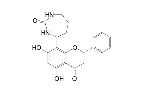 4-[(2S)-5,7-bis(oxidanyl)-4-oxidanylidene-2-phenyl-2,3-dihydrochromen-8-yl]-1,3-diazepan-2-one