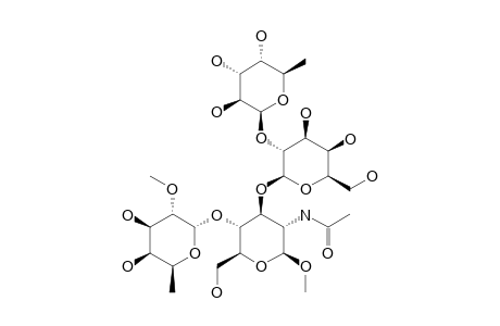 METHYL-2-ACETAMIDO-2-DEOXY-3-O-[2-O-(ALPHA-L-FUCOPYRANOSYL)-BETA-D-GALACTOPYRANOSYL]-4-O-(2-O-METHYL-ALPHA-L-FUCOPYRANOSYL)-BETA-D-GLUCOPYRANOSIDE