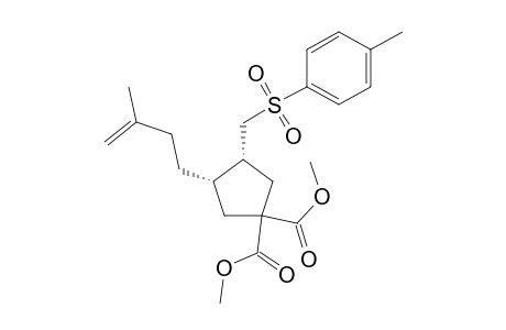 cis-Methyl 3-(3-methyl-3-buten-1-yl)-4-p-toluenesulfonylmethyl-cyclopentane-1,1-dicarboxylate
