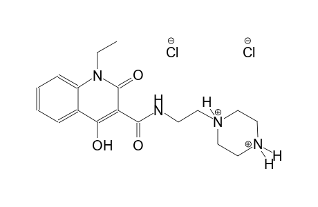 1-(2-{[(1-ethyl-4-hydroxy-2-oxo-1,2-dihydro-3-quinolinyl)carbonyl]amino}ethyl)piperazinediium dichloride