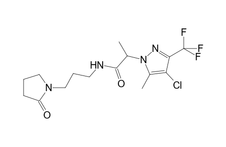 2-[4-chloranyl-5-methyl-3-(trifluoromethyl)pyrazol-1-yl]-N-[3-(2-oxidanylidenepyrrolidin-1-yl)propyl]propanamide
