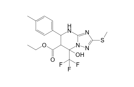 Ethyl 7-hydroxy-7-trifluoromethyl-5-(4-methylphenyl)-2-methylthio-4,5,6,7-tetrahydro-1,2,4-triazolo[1.5-a]pyrimidine-6-carboxylate