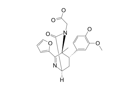 2-[6-(FURAN-2-YL)-7-(4-HYDROXY-3-METHOXYPHENYL)-1-METHYL-3-OXO-2,5-DIAZABICYCLO-[2.2.2]-OCT-5-EN-2-YL]-ACETIC-ACID