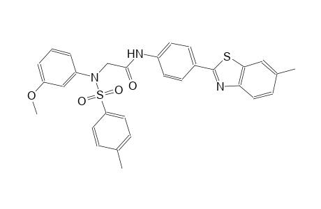 2-{3-methoxy[(4-methylphenyl)sulfonyl]anilino}-N-[4-(6-methyl-1,3-benzothiazol-2-yl)phenyl]acetamide
