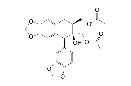 2,3-Di(acetoxymethyl)-2-hydroxy-1-(3',4'-methylenedioxyphenyl)-6,7-(methylenedioxy)tetrahudronaphtnalene
