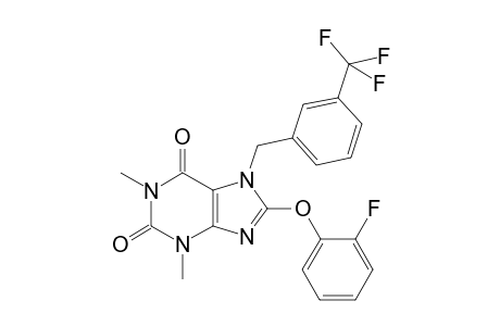 8-(2-fluoranylphenoxy)-1,3-dimethyl-7-[[3-(trifluoromethyl)phenyl]methyl]purine-2,6-dione