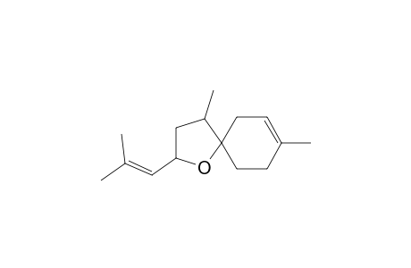 1-Oxaspiro[4.5]dec-7-ene, 4,8-dimethyl-2-(2-methyl-1-propenyl)-