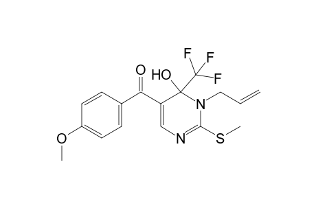 (1-Allyl-6-hydroxy-2-(methylthio)-6-(trifluoromethyl)-1,6-dihydropyrimidin-5-yl)(4-methoxyphenyl)methanone