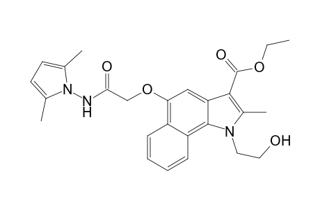 1-[2-Hydroxyethyl]-3-ethoxycarbonyl-5-(2, 5-dimethylpyrrol-1-yl)aminocarbonylmethoxy-2-methyl-benz[g]indole