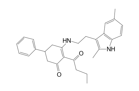 2-Butanoyl-3-[2-(2,5-dimethyl-1H-indol-3-yl)ethylamino]-5-phenyl-cyclohex-2-en-1-one