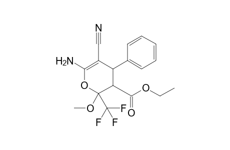 Ethyl 6-amino-5-cyano-2-methoxy-4-phenyl-2-trifluoromethyl-3,4-dihydro-2H-pyran-3-carboxylate