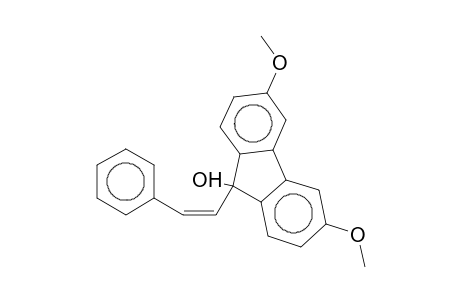 Fluoren-9-ol, 3,6-dimethoxy-9-(2-phenylethenyl)-