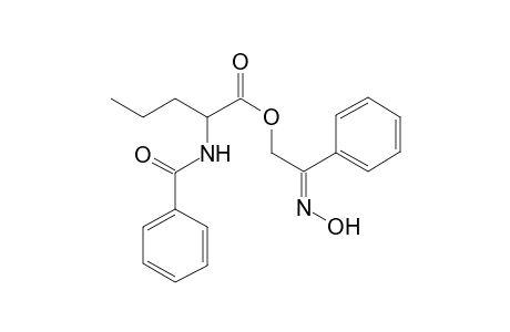 Pentanoic acid, 2-benzoylamino-, 2-hydroximino-2-phenylethyl ester