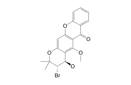 (+/-)-TRANS-3-BROMO-3,4-DIHYDRO-4-HYDROXY-5-METHOXY-2,2-DIMETHYL-2H,6H-PYRAN-[3,2-B]-XANTHEN-6-ONE
