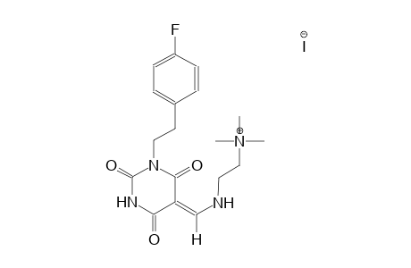 2-{[(Z)-(1-[2-(4-fluorophenyl)ethyl]-2,4,6-trioxotetrahydro-5(2H)-pyrimidinylidene)methyl]amino}-N,N,N-trimethylethanaminium iodide