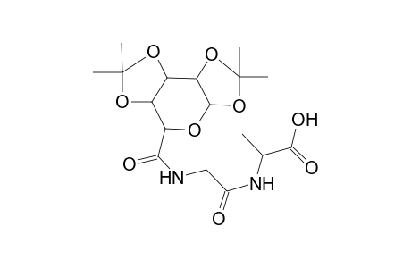 2-(2-((3aR,5aR,8aS,8bR)-2,2,7,7-tetramethyltetrahydro-3aH-bis([1,3]dioxolo)[4,5-b:4',5'-d]pyran-5-carboxamido)acetamido)propanoic acid