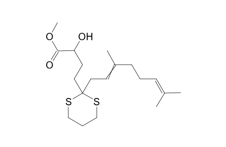 methyl 4-[2-(3,7-dimethylocta-2,6-dienyl)-1,3-dithian-2-yl]-2-hydroxy-butanoate