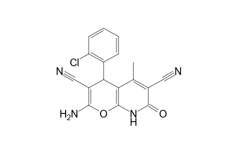 2-Amino-7,8-dihydro-5-methyl-7-oxo-4-(2-chlorophenyl)-4H-pyrano[2,3-b]pyridine-3,6-dicarbonitrile