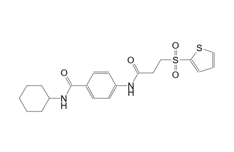 N-cyclohexyl-4-{[3-(2-thienylsulfonyl)propanoyl]amino}benzamide